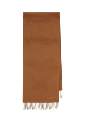 Zegna fringed logo scarf - Brown