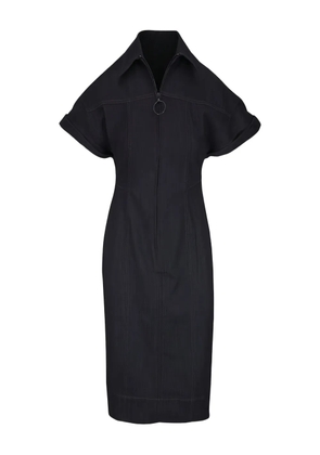 Akris Punto zip short-sleeve midi dress - Black