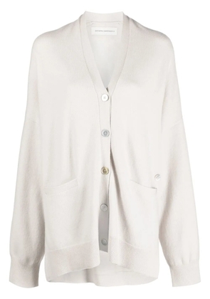 extreme cashmere button-up knitted cardigan - Neutrals