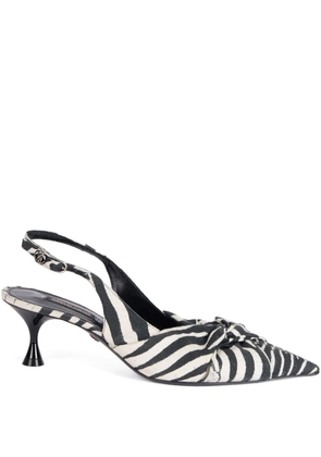 Roberto Cavalli zebra-print slingback pumps - White