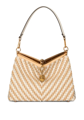 ETRO medium Vela woven leather shoulder bag - Neutrals