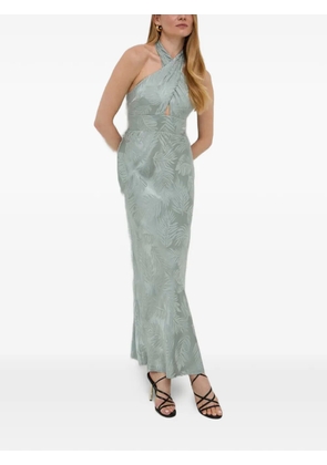GUESS USA halter leaf print maxi dress - Green
