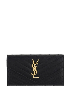Saint Laurent large Cassandre matelassé flap wallet - Black