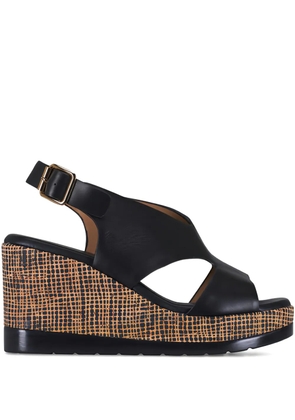 Ron White Dacota cut-out wedge espadrilles - Black