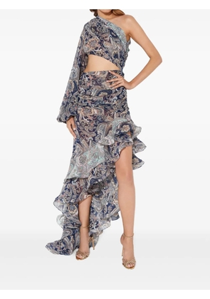 Bronx and Banco Sara draped one-sleeve dress - Blue