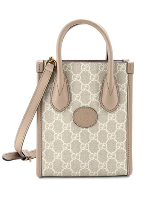 Gucci Pre-Owned Interlocking G Patch Tote GG Coated Canvas Mini satchel - Neutrals