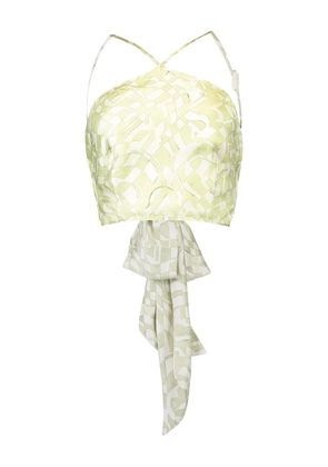 Alexis Nali abstract-print halterneck top - Green
