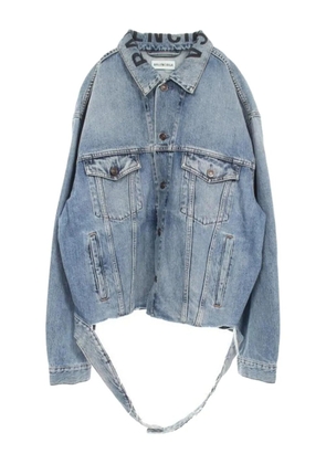 Balenciaga Pre-Owned logo-print denim jacket - Blue