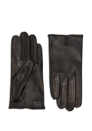 HANDSOME STOCKHOLM Statement perforated gloves - Black