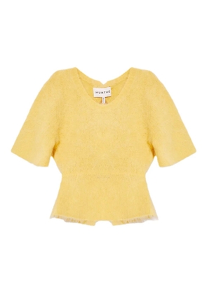 MUNTHE Rylaine bow-back knit T-shirt - Yellow