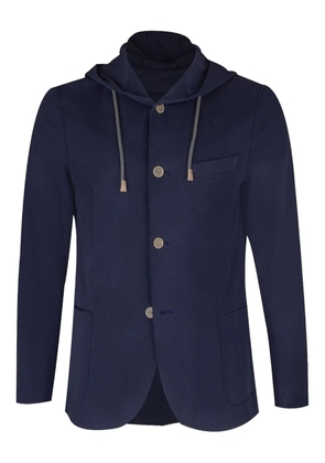 Eleventy hooded buttoned jacket - Blue
