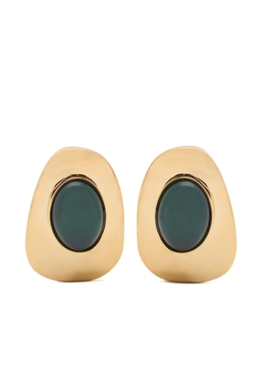 Saint Laurent oval stone earrings - Gold