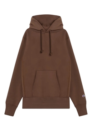 Champion logo-patch cotton hoodie - Brown