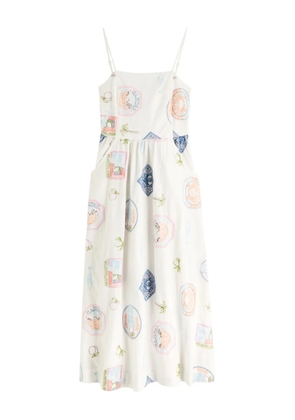 DAMSON MADDER graphic peach midi dress - White
