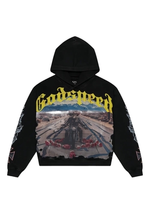 GODSPEED Long Lonely Road graphic print hoodie - Black