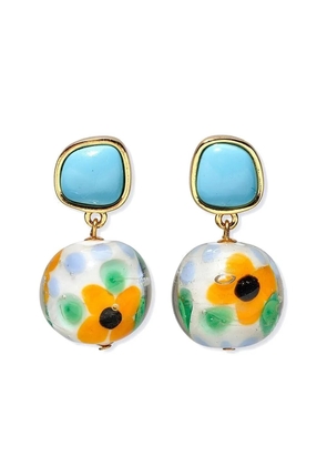 Lizzie Fortunato Kado floral bead drop earrings - Gold