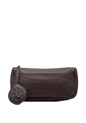 Bottega Veneta Pre-Owned 2012-2025 Intrecciato Trimmed Nappa Zipped Pouch clutch bag - Brown