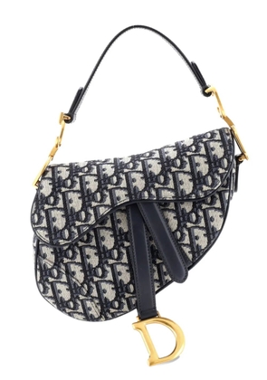 Christian Dior Pre-Owned Saddle Handbag Oblique Canvas Mini shoulder bag - Blue