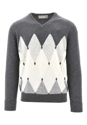 Ballantyne argyle-pattern V-neck pullover - Grey