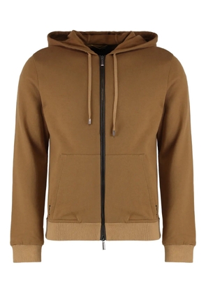 Moorer Taran-LIL zip-up hoodie - Brown