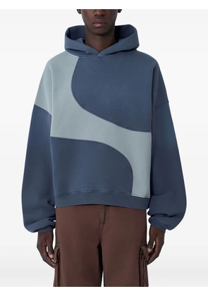 ERL wave motif hooded sweatshirt - Blue