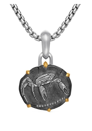 David Yurman 18kt yellow gold and sterling silver Cancer amulet (33mm)