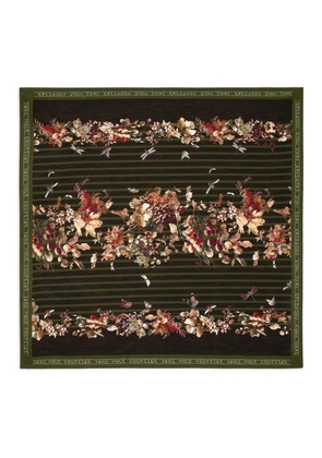 Jean Paul Gaultier striped floral scarf - Brown