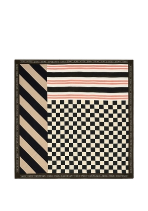 Jean Paul Gaultier patchwork silk scarf - Black