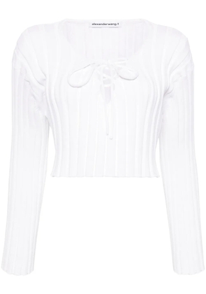 Alexander Wang cropped ribbed sweater - White