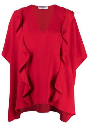 Valentino Garavani ruffled drape blouse - Red
