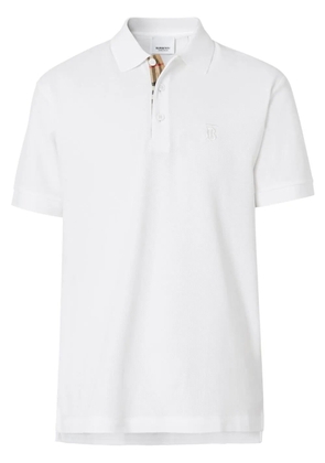 Burberry Monogram motif cotton-piqué polo shirt - White
