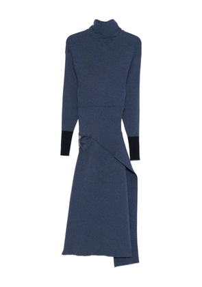 Lanvin safety pin-detail roll-neck dress - Blue
