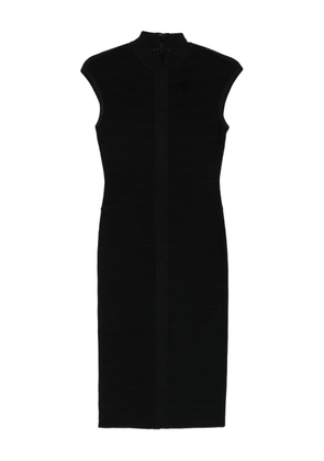 Herve Leger Davina high-neck midi dress - Black
