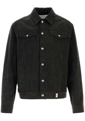 Alexander McQueen logo-plaque denim jacket - Black