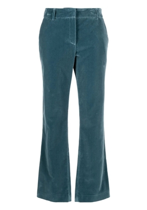 La DoubleJ velvet-finish cotton cropped trousers - Blue