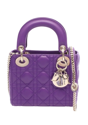 Christian Dior Pre-Owned 2010-2025 Mini Patent Cannage Lady Dior satchel - Purple