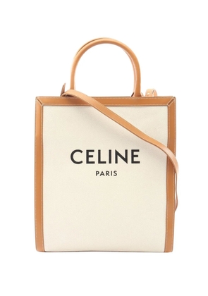 Celine Pre-Owned 2021 Small Canvas Vertical Cabas tote bag - White