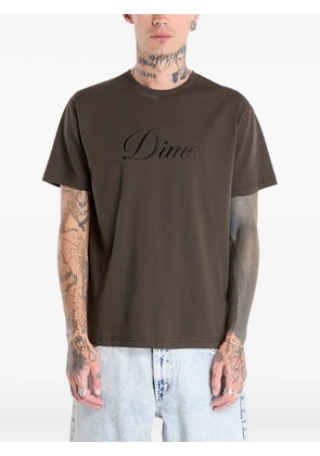 dime cursive-logo T-shirt - Brown