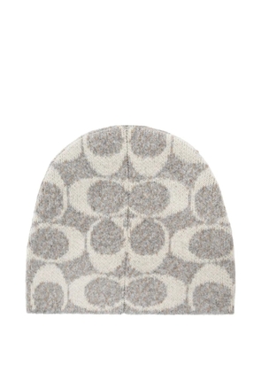 Coach Maxi signature logo-pattern beanies - Grey