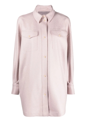 Herno felted-finish virgin wool shirt - Purple