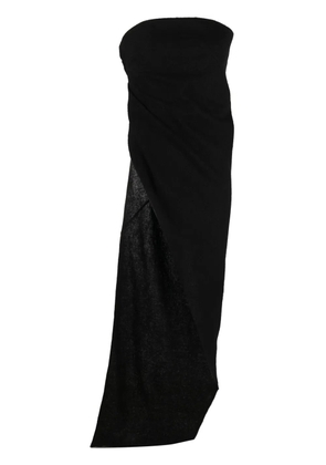 Rick Owens strapless asymmetric virgin wool top - Black