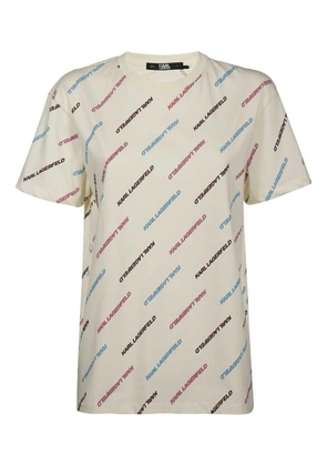 Karl Lagerfeld logo-print T-shirt - Neutrals