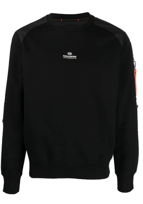 Parajumpers Sabre logo-patch cotton-blend sweatshirt - Black