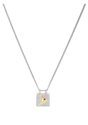 Tom Wood Mined Pendant Black Diamond necklace - Silver