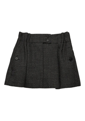 Prada check-pattern wool mini skirt - Black