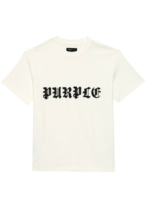 Purple Brand Gothic Wordmark T-shirt - White