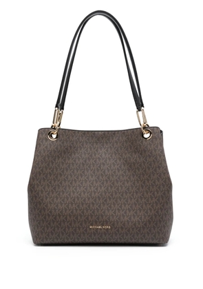 Michael Kors monogrammed leather tote bag - Brown