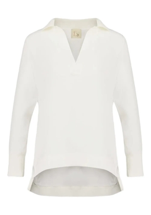 PAULA V-neck long-sleeve top - White