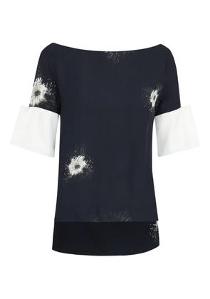 Gloria Coelho printed short-sleeve top - Blue