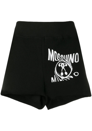 Moschino elasticated logo-print shorts - Black